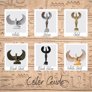 Handmade Egyptian Goddess Isis Statue, Winged Altar Decor image 13