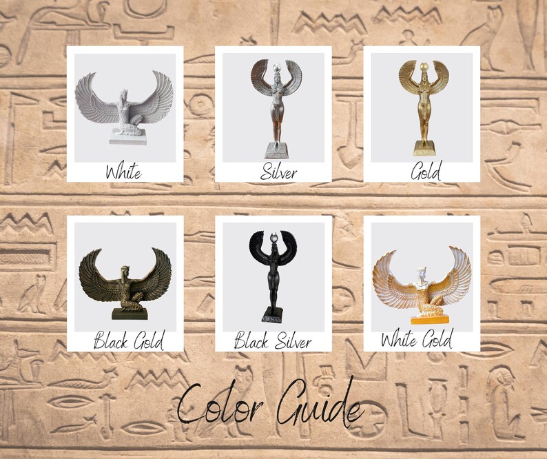 Handmade Egyptian Goddess Isis Statue, Winged Altar Decor image 13