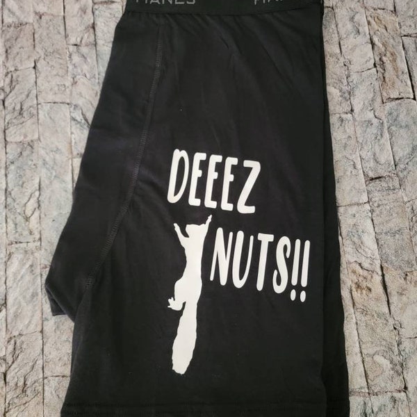 Deez Nuts Mens Funny Boxer Briefs Husband Boyfriend Gag Gift