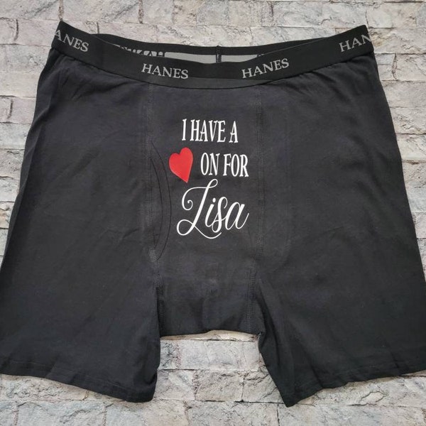 I Have a Heart on for Personalized Men's Boxer Briefs Adulty Novelty Item