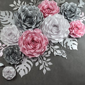 Paper roses, paper flowers for wall decoration, family room decoration, office decoration, nursery decoration, barber shop decoration.