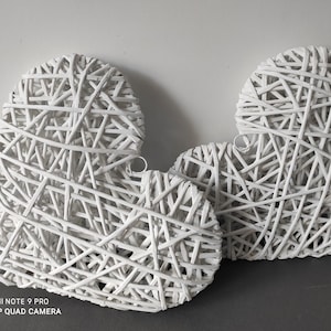 Paper wicker heart 11 13/16 in (30x30 cm), white