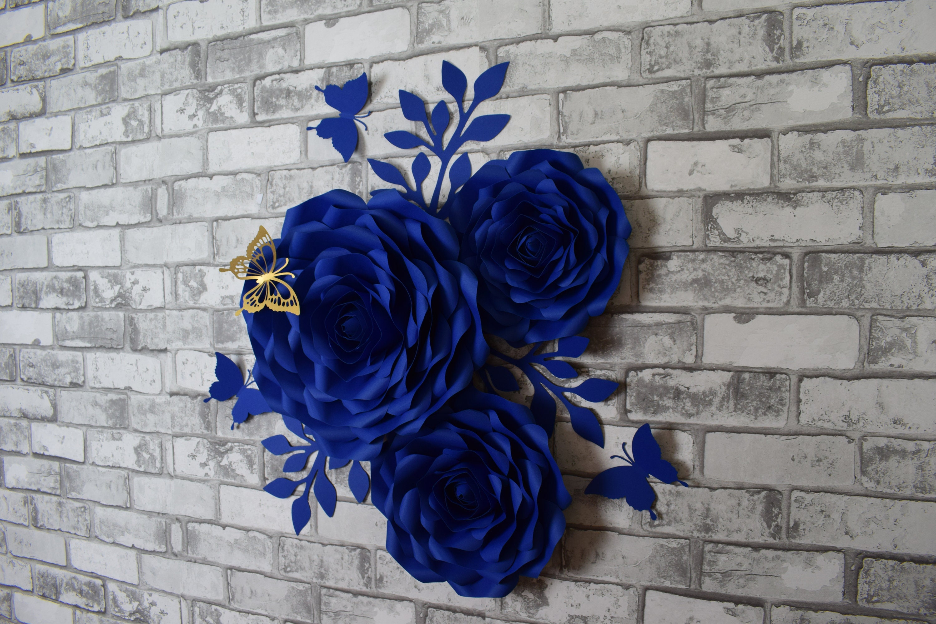 Paper Flowers Wall Decor 3D Chanel Flowers 