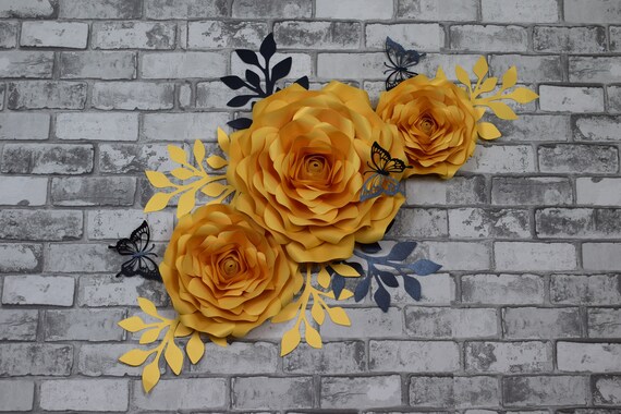 Buy Paper Flowers Wall Decor 3D Chanel Flowers Online in India 