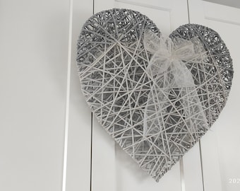 Corazón de mimbre de papel grande 75 cm