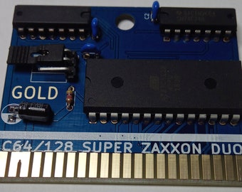 Commodore 64/128 Super Zaxxon Duo reproduction cartridge, new, tested C64 C128