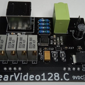 ClearVideo128 for Commodore C64e, 128, 128d, 128dcr MiniRFM replacement module with S-Video and audio jacks RF Modulator image 1