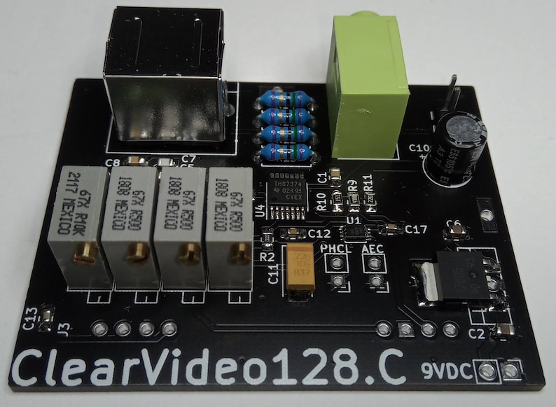 ClearVideo128 for Commodore C64e, 128, 128d, 128dcr MiniRFM replacement module with S-Video and audio jacks RF Modulator image 1