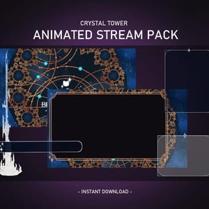Paquete de animación para transmisiones de Crystal Tower / Crystal Tower de Final Fantasy / Superposición y decoraciones para Twitch / Compatible con Vtubers / FFXIV G'raha Tia