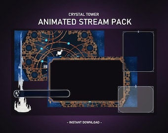 Kristallturm Animiertes Stream-Pack | Kristallturm Schlußfantasie | Twitch Overlay, Dekorationen | Vtuber Freundlich | FFXIV G'raha Tia