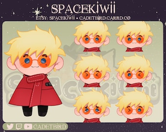 Vash PNGTUBER - trigun stampede - Anime Illustration - Illustration für Discord Youtube Twitch - Geschenk für Freunde und Familie