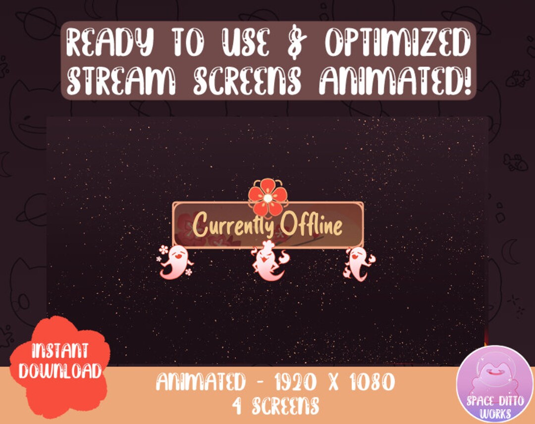 Twitch Hu Tao Cute Spooky Stream Screens Animated Streamer Graphics ...
