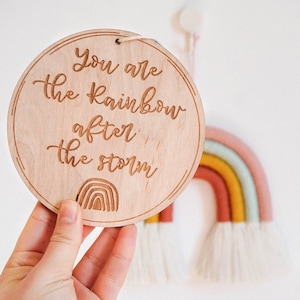 Rainbow Baby Wooden Sign, Plywood Wall Decor, You Are The Rainbow After The Storm, Newborn Photo Props, Kids Room Decor