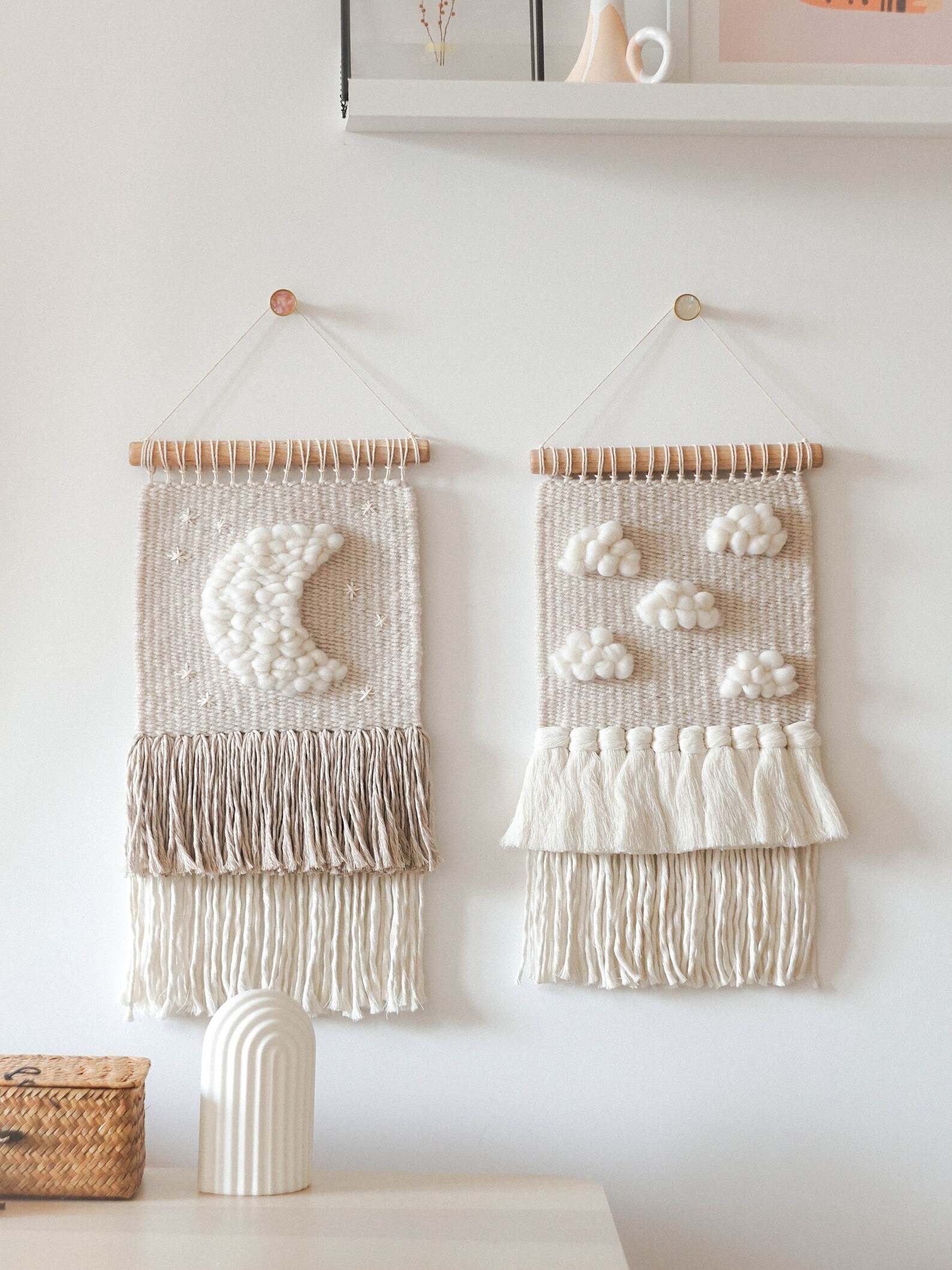 Clouds Woven Wall Hanging Cloud Decor for Nursery Weaving Etsy