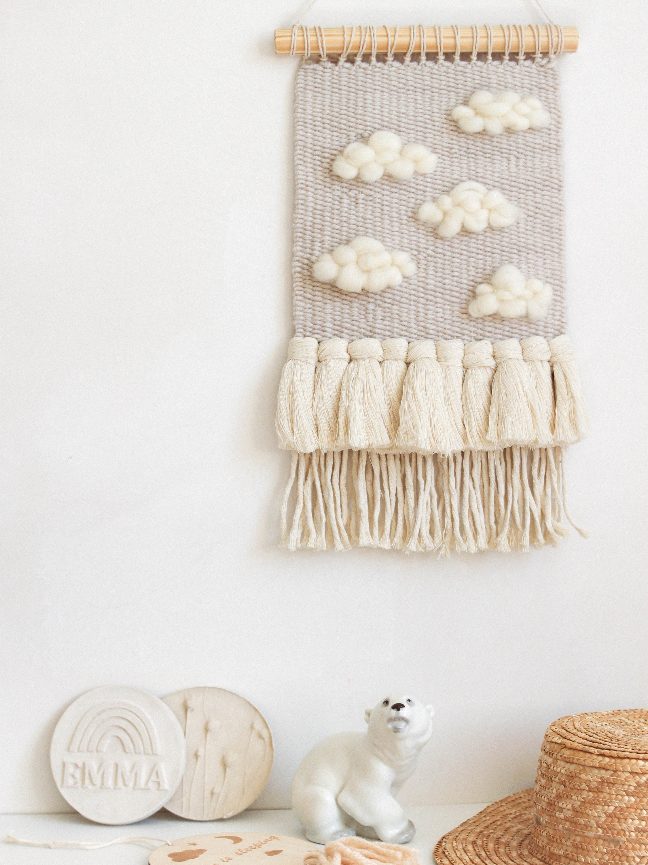 Clouds Woven Wall Hanging Cloud Decor for Nursery Weaving Etsy