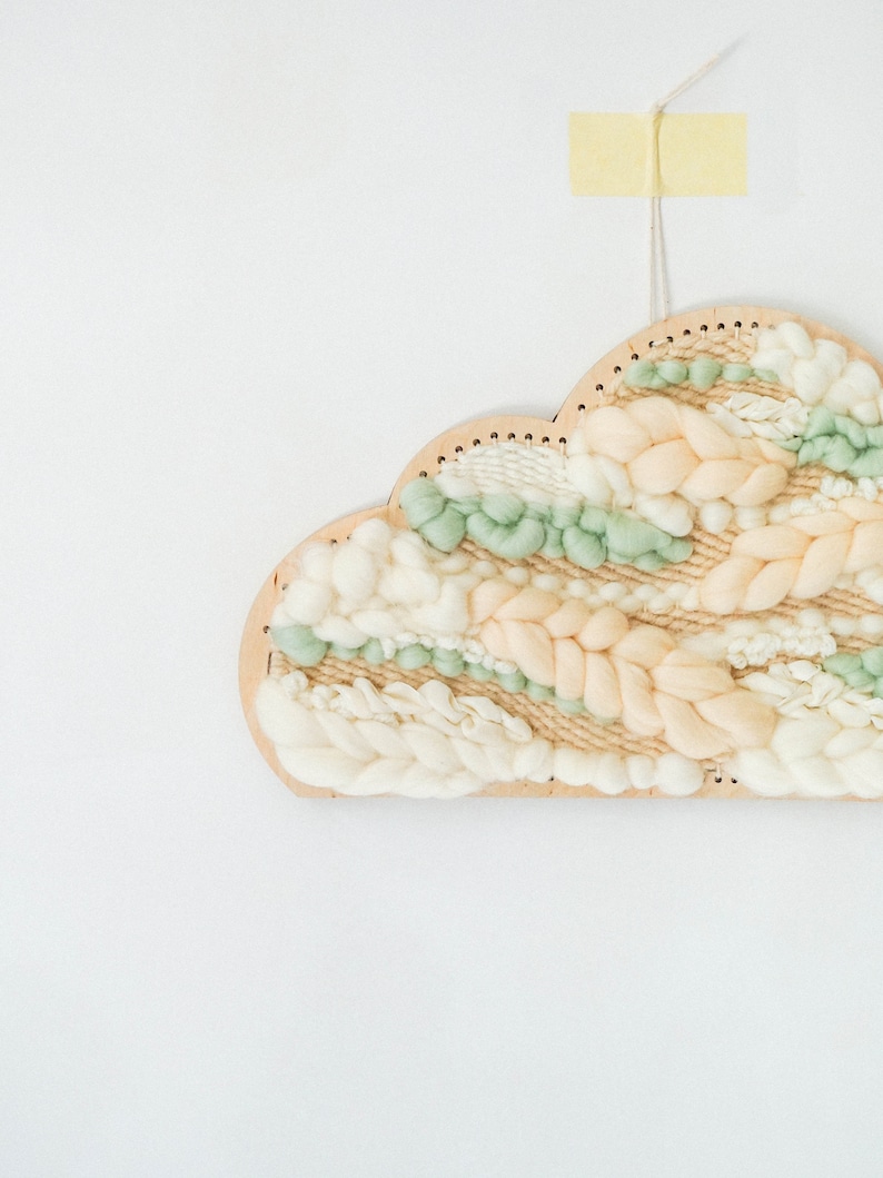 Woven Cloud Wall Hanging Pastel Colors Decor for Nursery Etsy