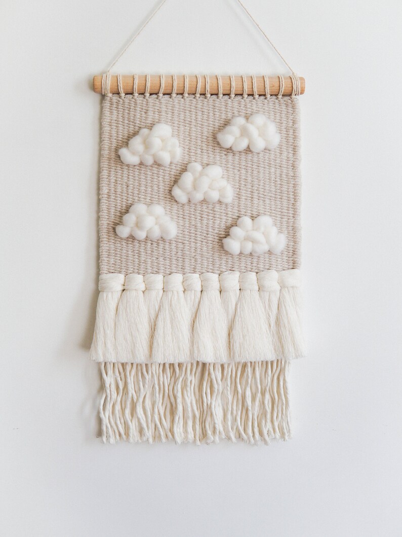Clouds Woven Wall Hanging Cloud Decor for Nursery Weaving Etsy