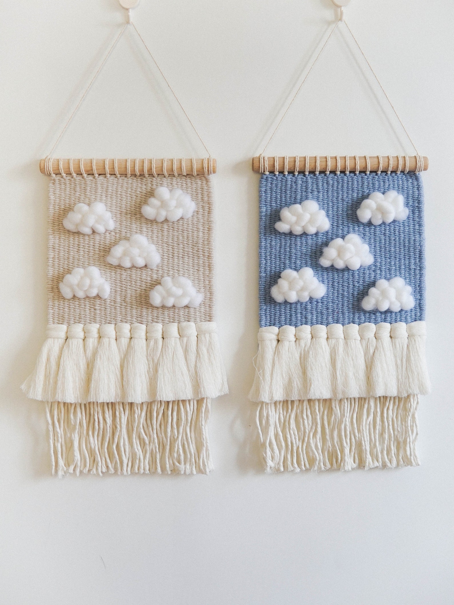 Clouds Woven Wall Hanging Cloud Decor for Nursery Weaving Etsy