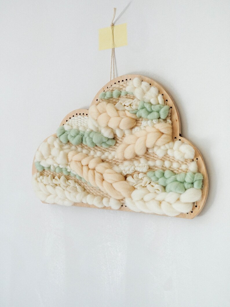 Woven Cloud Wall Hanging Pastel Colors Decor for Nursery Etsy