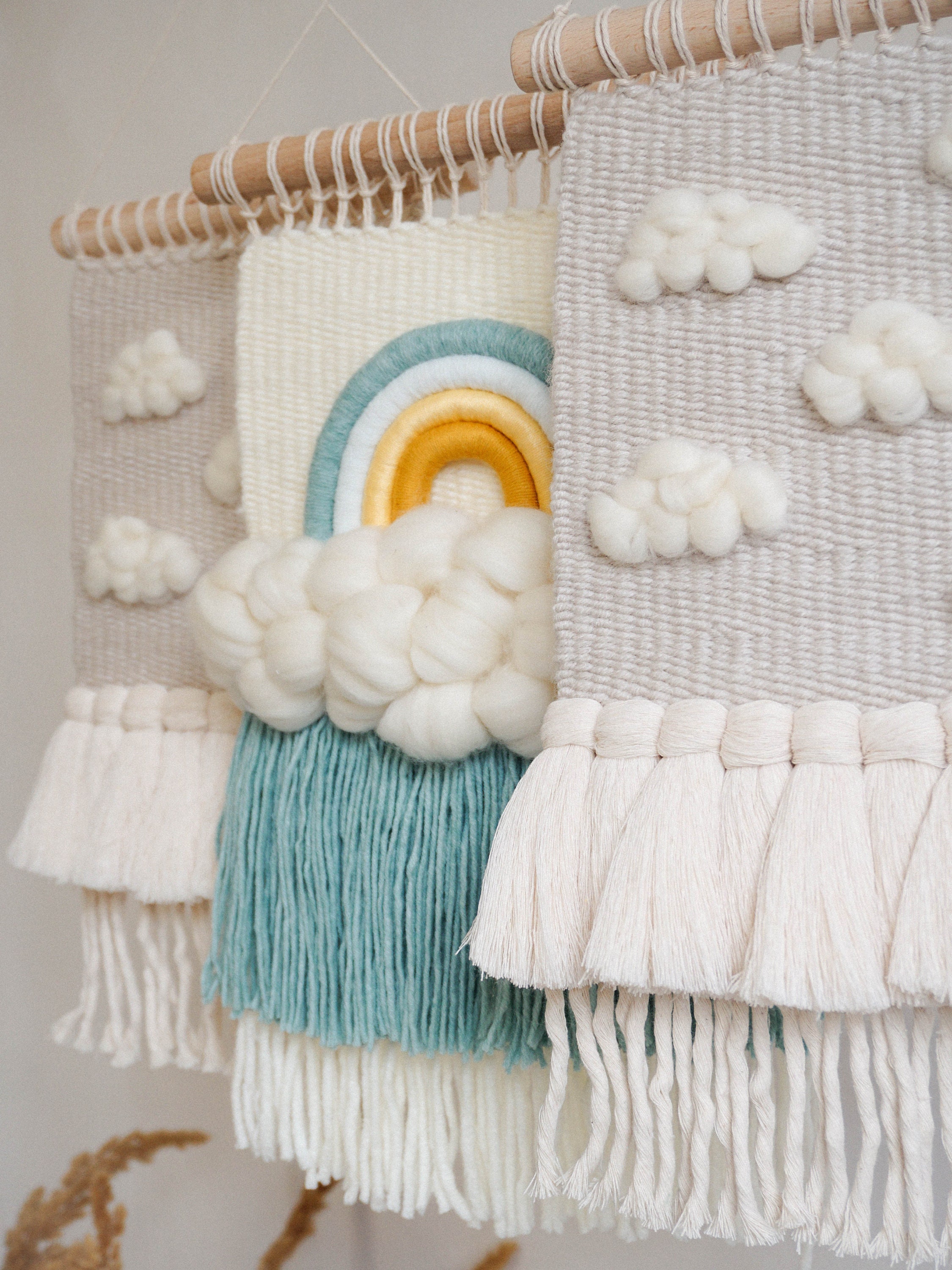 Clouds Woven Wall Hanging Cloud Decor for Nursery Weaving Etsy