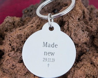Adult Baptism Gift Keychain, Born Again, Made New Keychain, Adult Baptism Gift, Baptism Christian Keyring, Men Baptism Gift, Teen Baptism
