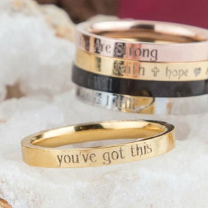 Tienes este anillo motivacional delgado, anillo de fuerza, regalo de joyería inspiradora para amigos, tienes este anillo, joyería para la ansiedad y la salud mental