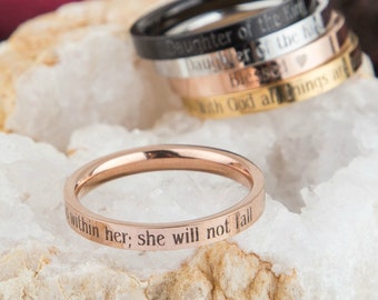 Gott ist in ihrem Ring, Psalm 46 5, Bibelzitat-Ring, Bibelvers-Ring für sie, religiöse christliche Frau Mutter Geschenk, Frau Jahrestagsgeschenk