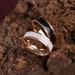 Couple Wedding Rings, Black And White Enamel Couple Rings Set, Personalized Gift Steel Custom Engraved Ring, Rose Gold Couple Wedding Rings