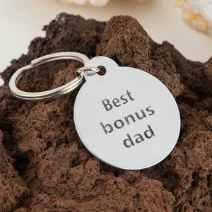 Step Dad Gift, Best Bonus Dad Keychain, Step Father Gift, Bonus Father Gift, Father&#39;s Day Gift, Blended Family Key Ring Gift