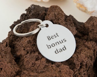 Step Dad Gift, Best Bonus Dad Keychain, Step Father Gift, Bonus Father Gift, Father's Day Gift, Blended Family Key Ring Gift