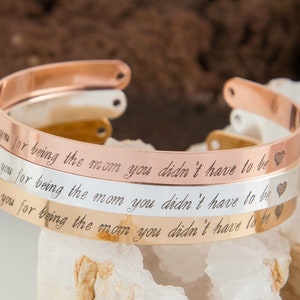 Step Mom Gift, Thank you for being the mom you didn&#39;t have to be Bracelet, Step Mom Gift, Bonus Mom, Mother&#39;s Day Gift, Blended Family Gift