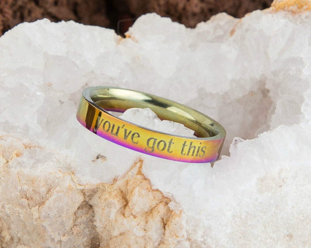 Ring Motivation You Got This Motivational Rainbow Ring, Strength Ring, Inspirational ...