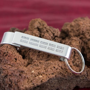 Binary Gift Beer Opener, Binary Keychain, Personalized Computer Code ...