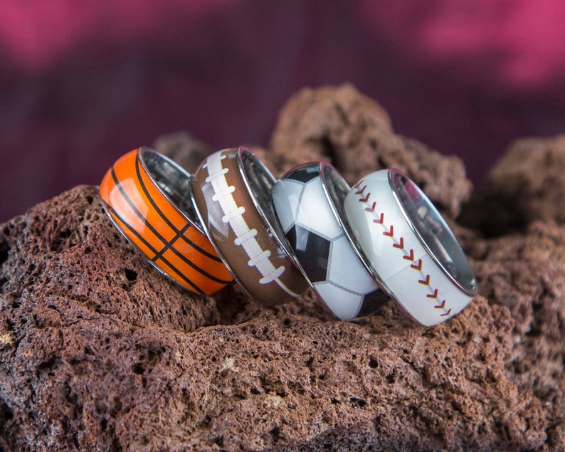 Football Ring for Men Personalized Football Soccer Gift Wide Etsy