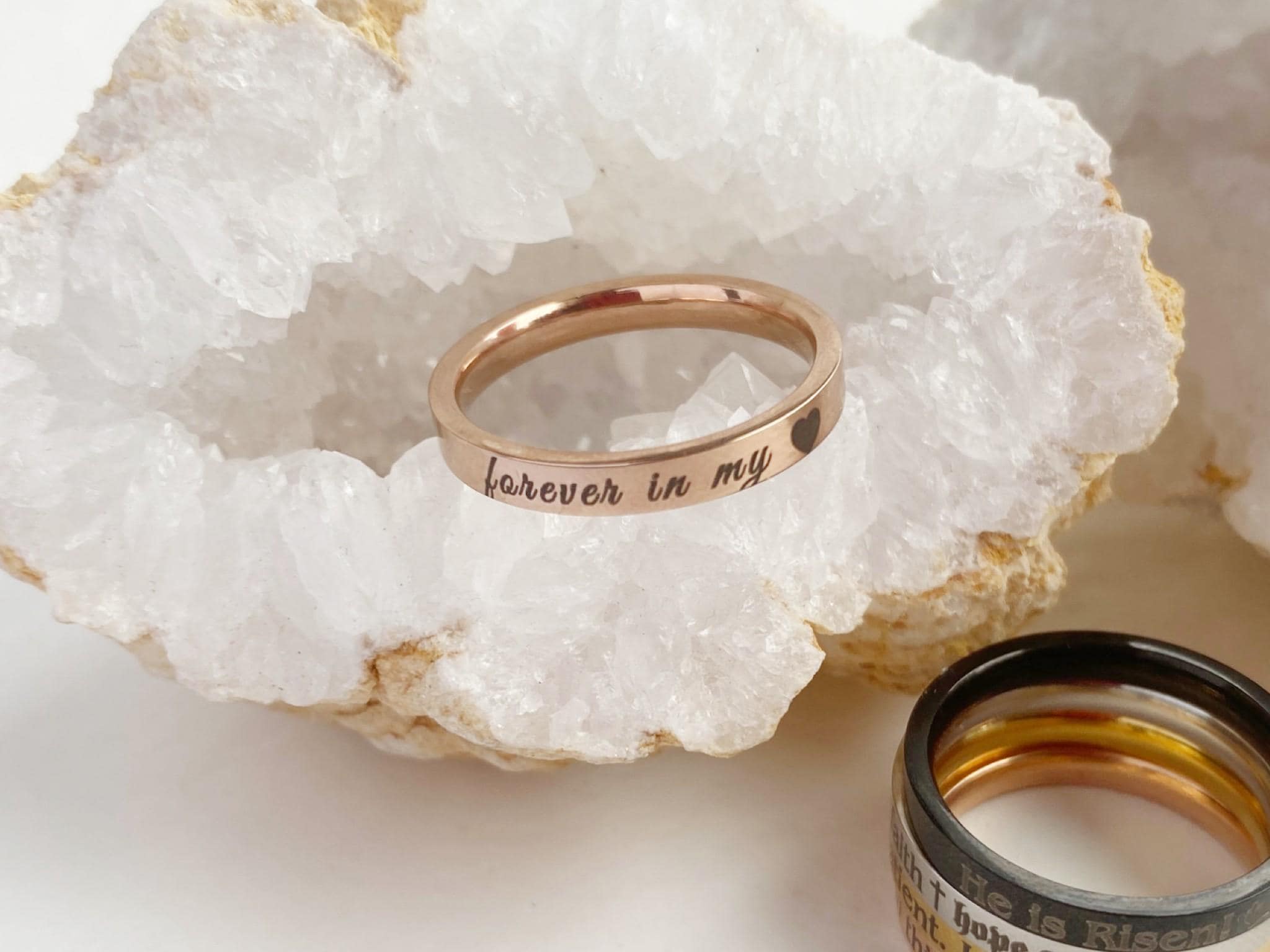 Memorial Ring, Forever in My Heart Ring, Memorial Thin Ring Gift ...