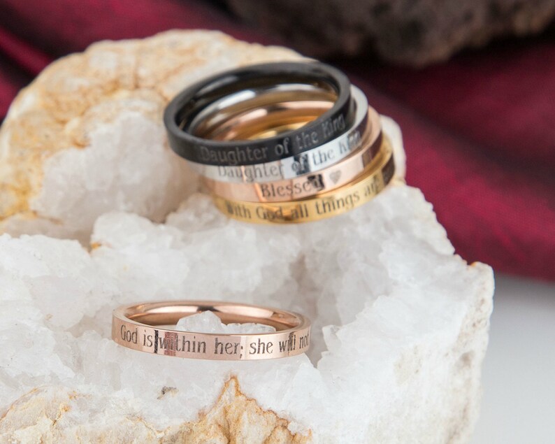 God is Within Her Ring, Psalm 46 5, Bible Quote Ring, Bible Verse Ring ...