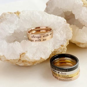 Anello commemorativo, anello sempre con me, regalo anello sottile commemorativo, anello ricordo personalizzato, regalo gioiello di cordoglio per il lutto