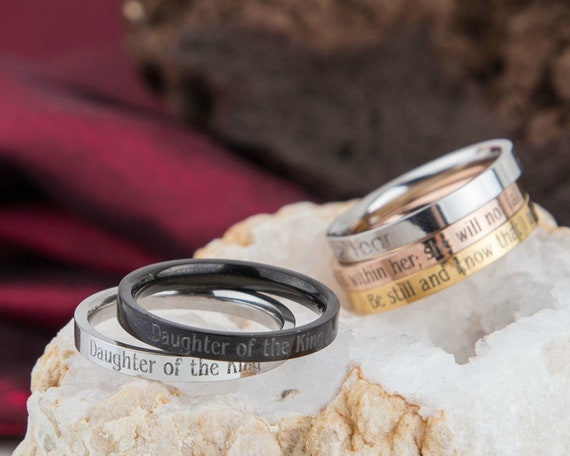 Daughter of the King Ring Christian Girl Gift Prayer Gift Ring for Her Religious Christian Woman Mom Gift Baptism Wife Anniversary Gift Etsy UK