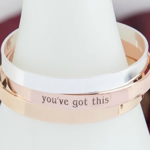 Pulsera You Got This, regalo personalizado, mudanza, estímulo, regalo de fuerza, brazalete motivacional de apoyo, regalo de joyería contra la ansiedad