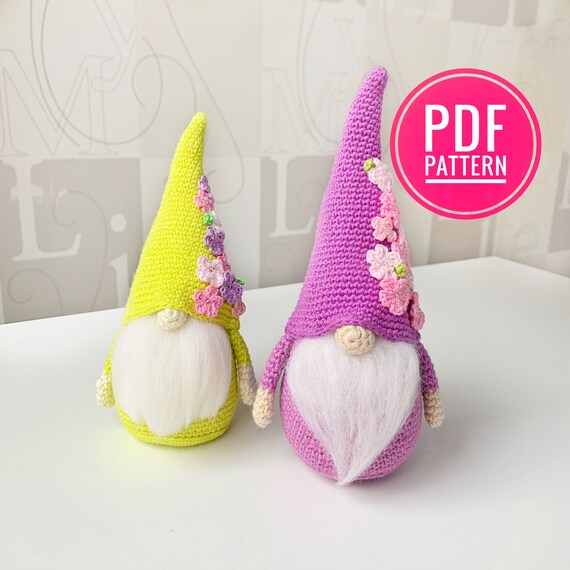 Crochet Gnome Pattern Amigurumi Pattern Pdf Spring Gnomes Etsy