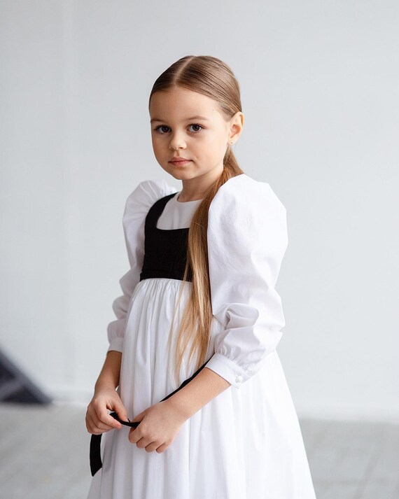 girls simple white dress