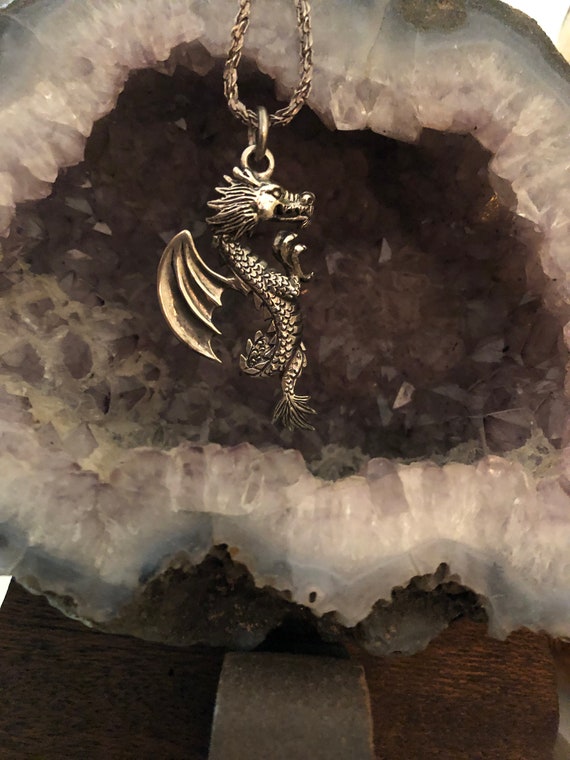 Sterling Dragon with Silver Chain - image 3