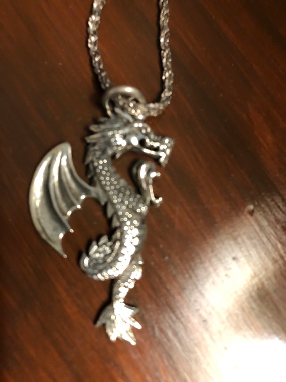 Sterling Dragon with Silver Chain - image 5