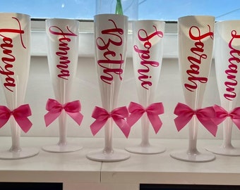 Personalised Champagne Flute White