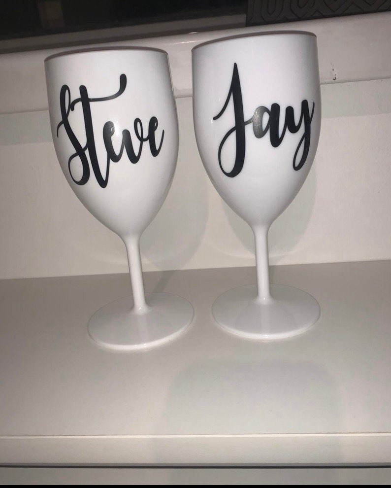 White biodegradable wine glasses Etsy