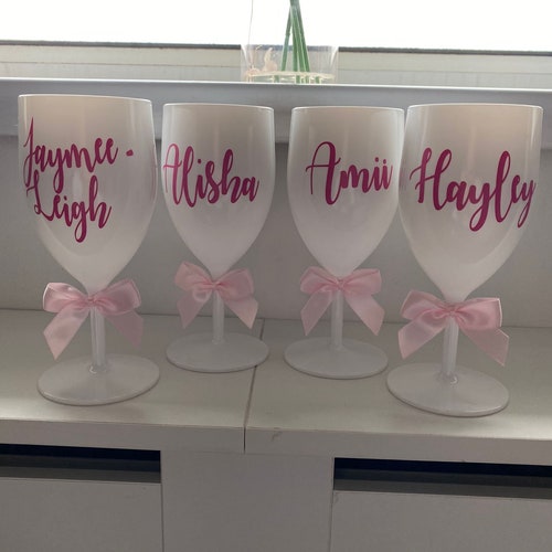 White Biodegradable Wine Glasses Etsy