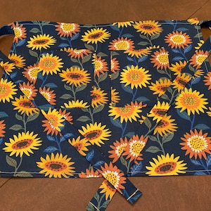 Apron - Sunflower Pattern - Waist Tie - For Cooking, Garden or Craft Use