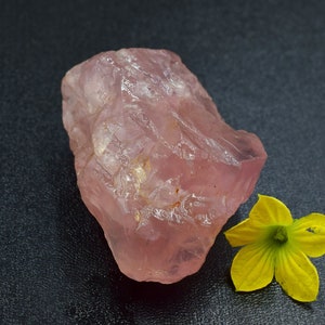 Raw Rose Quartz Crystal: 232.8 ct AAA Grade Gemstone (48x36x22 MM