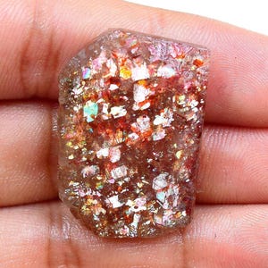 Raw Confetti Sunstone: Multi Rainbow Flake Gemstone for Jewelry Making (6X22X32MM, 47.00 cts