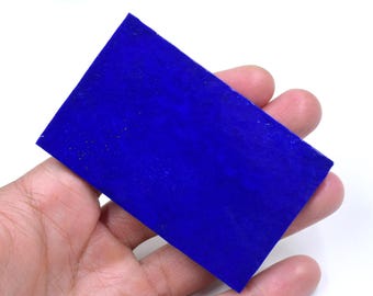 Losa de lapislázuli natural, lámina azul real para la fabricación de joyas (82 x 53 x 4 mm)
